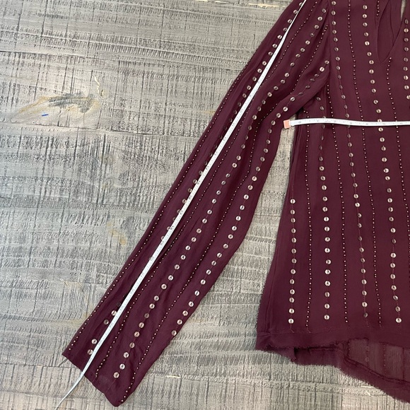 Free People Young Love Embellished Top Plum/Purple color size Small - Picture 6 of 11